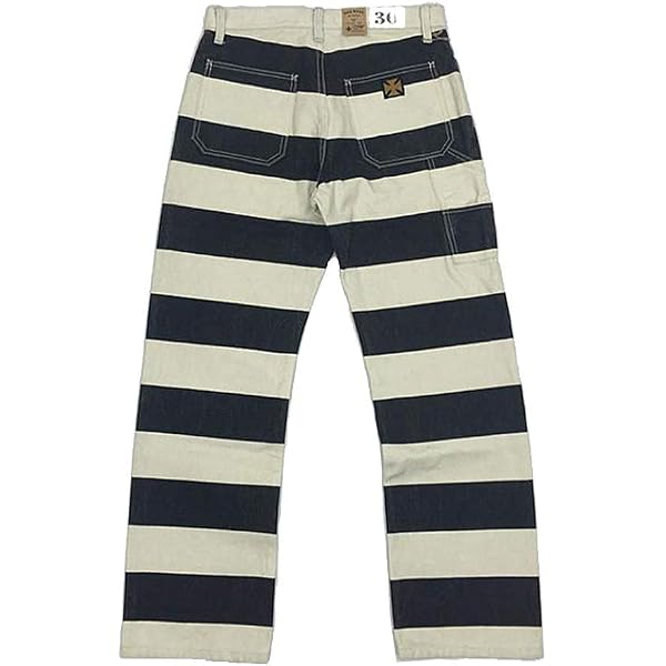 Amazon.com: BOB Dong 16oz Prisoner Striped Motorcycle Pants 29